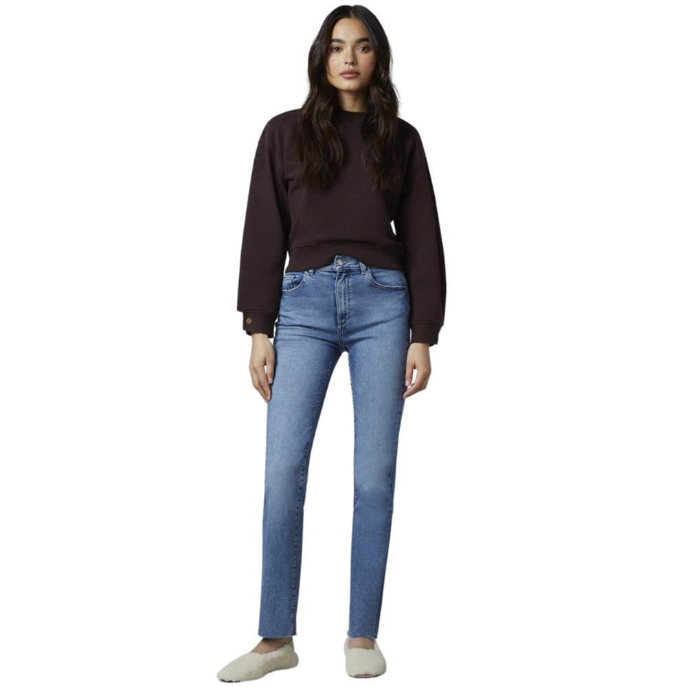 DL1961 -  Patti High Rise Straight Vintage Ankle in Glacier Raw